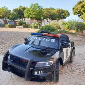 Coche Policía 12v para niños, RC, FULL OPTION, NEGRO Y BLANCO - INDA143-JC666